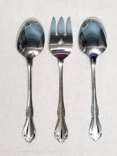Oneida MANSFIELD AMADEUS Set da porzioni 3 pezzi WM A Rogers posate in acciaio inox - Foto 5 di 8