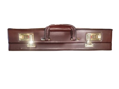 VINTAGE AIRWAY Galaxy 4'' MAHOGANY BRIEFCASE Brown Premium Leather With Handle