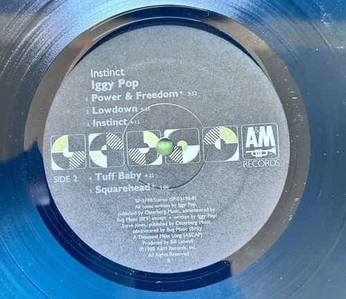 INSTINCT - Iggy Pop - 1988 LP A&M Records SP 5198 - 1st Press - VG+/VG+/VG+ - Picture 10 of 10