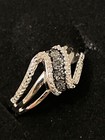 STYLISH Kay Jewelers Sterling Silver Black & White Diamond Ring (Sizes 6.75 & 7) — photo 4