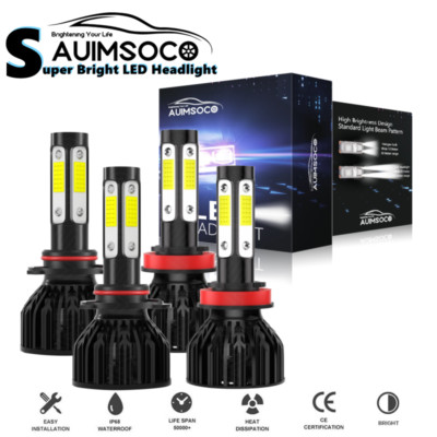 4x LED Headlight High Low Beam Bulbs Replace Halogen For Honda Insight 2010-2014