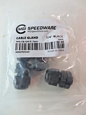 (5) MGI SpeedWare 1/4" NPT Strain Relief Nylon Cord Grip Cable Glands Pack Lot