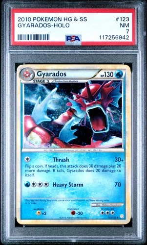 2010 POKEMON HEARTGOLD & SOULSILVER GYARADOS #123 HOLO PSA 7 NM #117256942