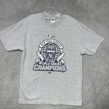 Allstyle Majestic New York Yankees T Shirt Sz L Gray 2009 World Series Champ Tee