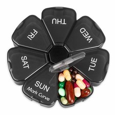 Portable Weekly Pill Box Organiser | Easy to Open 7 Day Premium Quality Table...