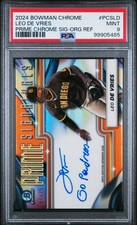 2024 BOWMAN CHROME PRIME CHROME SIGNATURES #PCSLD LEO DE VRIES 2/25 PSA 9