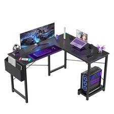 L Shaped Desk - Computer Desk Corner Desks Gaming Desk PC Table with CPU Black