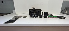 Vintage Petri SLR35 Camera, Case  Lenses 1:1.8 JCPenney Multi-Coated Optics Set