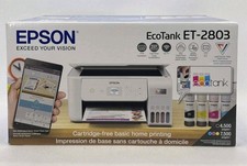 NEW Epson EcoTank ET-2803 Color Inkjet All-In-One Printer - White