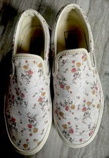 Vans Cream Floral Slip-On Ditsy Classic Trainers Sneakers Men's 5.5 Women s 7.0