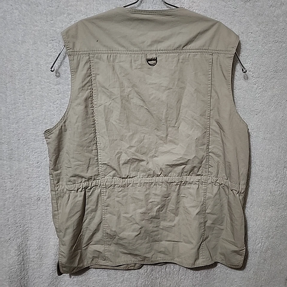 Eddie Bauer Men XL Khaki Hunting Fishing Meshing Lining Front Pockets Vest - Image 4 of 4