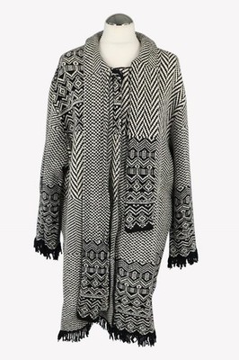 Twinset Milano Damen Jacke Gr. 44 (XXL) Schwarz / Weiß NEU Mantel  Mantel