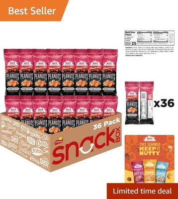 Delicious Flamin' Hot Peanuts - 36 Count Snack Pack (1.625 oz Bags) for All Ages