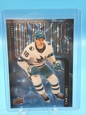 Cam Lund Rookie Dazzlers Blue 2025-26 UD Series 2 Hockey Sharks Card #DZ-100