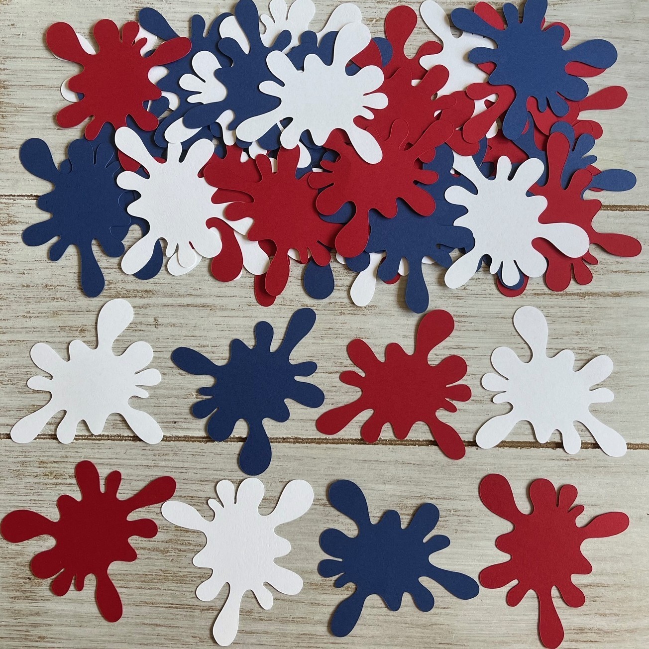 Patriotic Paint Splatter Cutouts July 4th Party Decorations USA Birthday Party