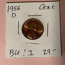 1956-D BU RD Lincoln Wheat Cent