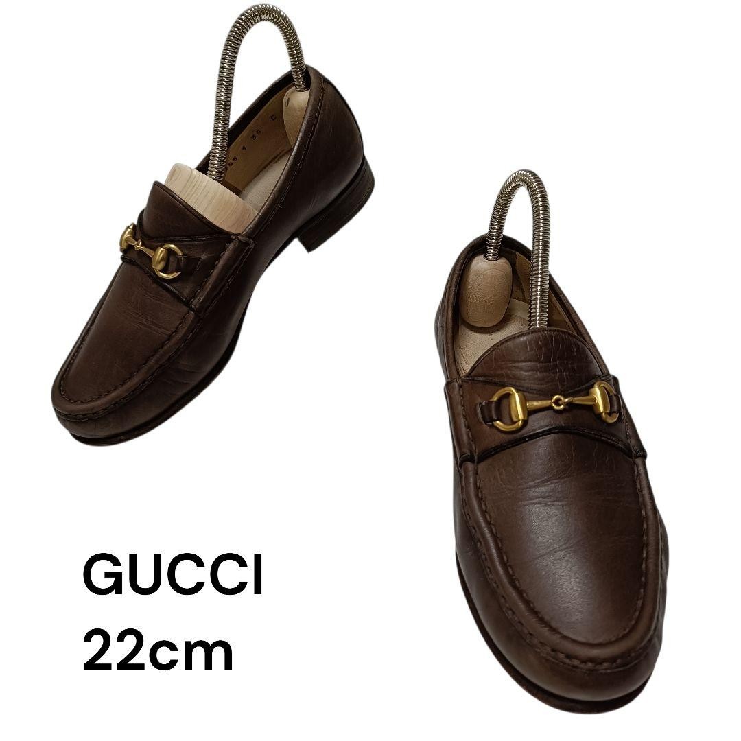 GUCCI Women's Loafers Horsebit Leather Dark brown EU35/US5 120218c