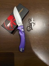 Microtech.MSI. Spirale Met.lila  luftfahrtalumium T.6 Mit Ram-Lok.und D2 Klinge.
