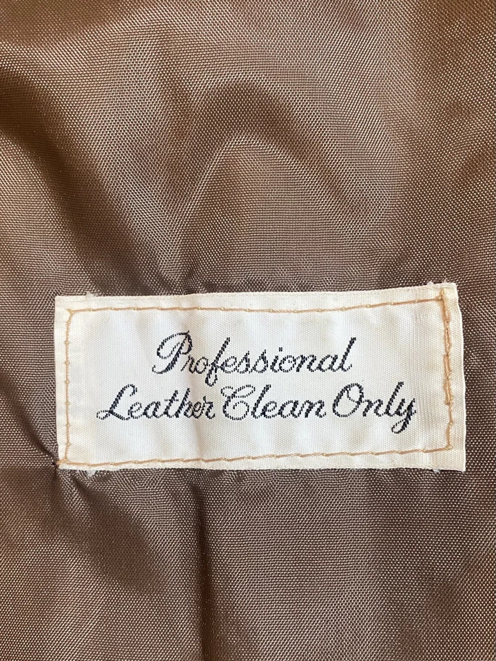 Chaqueta forrada con botones Superfly vintage de cuero marrón oscuro de la década de 1970 para hombre Foto 3 de 4