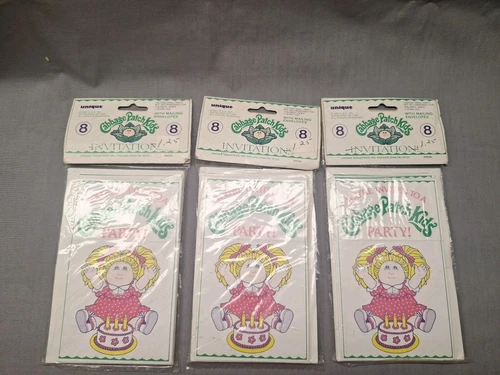 Vintage Cabbage Patch Kids Party Invitations 1983 in original packaging 3 Packs