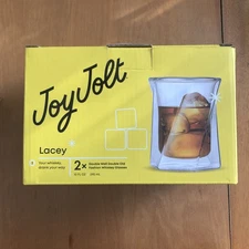  JoyJolt Lacey Double Wall Cups, 10 Oz  300ml Set of Two Whiskey Glasses