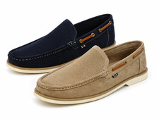 Norway Originals Men's Slip-On Boat Shoes Real Leather Loafers Casual Moccasin