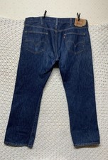 Levis 501 Jeans Mens Size 42x30 Original Blue Denim Button Fly Straight Cotton