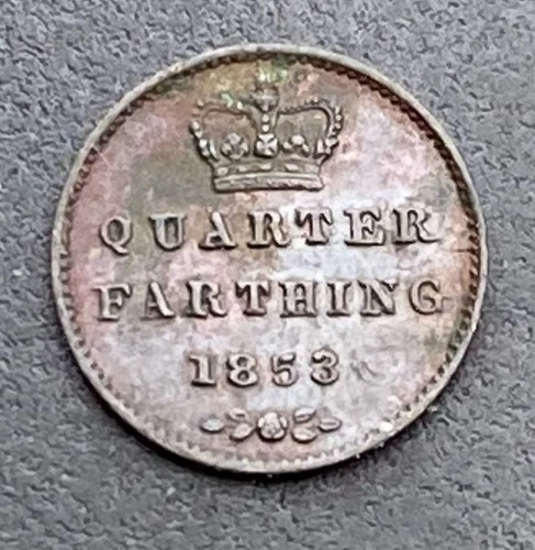 Victoria 1853 Quarter Farthing Rare Victorian Fractional Coin G91
