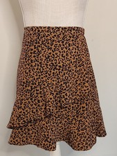Alterd State Ruffle Flounce Skirt Cheetah Print Womens sz Large