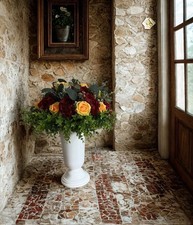   Artificial Flowers for Decoration  In White Plastic Vase