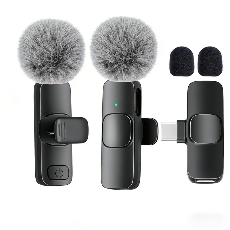 New Wireless Lavalier Microphone Clip Mic For iPhone iPad Samsung Recording Vlog