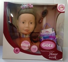 Götz-Puppen Schminkkopf Frisierkopf braun, 58 Teile