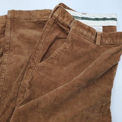 LLBean Comfort Waist Corduroy Pants Mens 38W x 29 In Brown Classic Fit