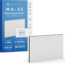 Ma-35 Air Purifier Genuine Replacement Filter H13 Hepa White Silver -1 Pack Ma-35 Air Purifier Genuine Replacement Filter H13 Hepa White Silver -1 Pack