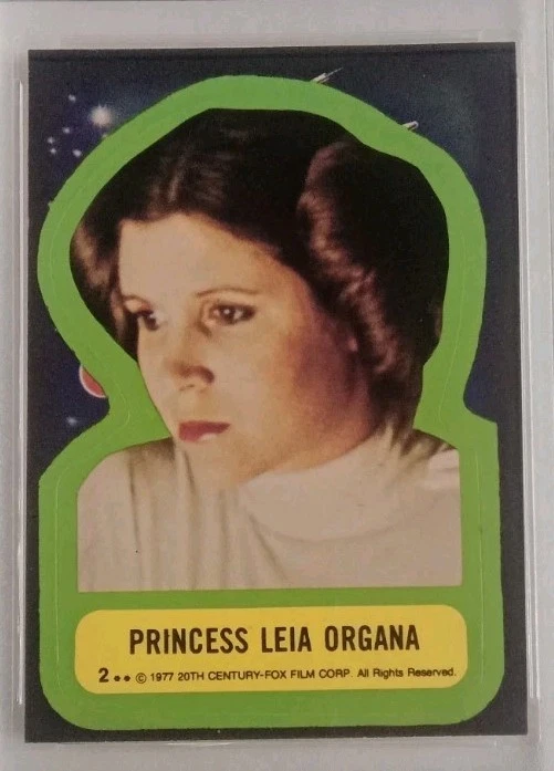 1977 TOPPS STAR WARS PRINCESS LEIA ORGANA STICKER #2 MGC GRADED 7 ROOKIE - Image 2 of 4