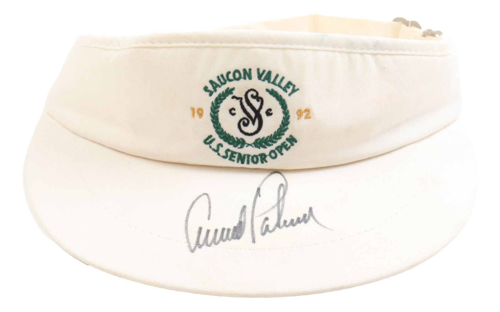 Arnold Palmer Autographed Signed 1992 PGA US Senior Open Visor BAS LOA 