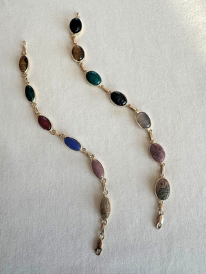 Vintage W.E. Richards 14K Gold Scarabs - Matching Pair