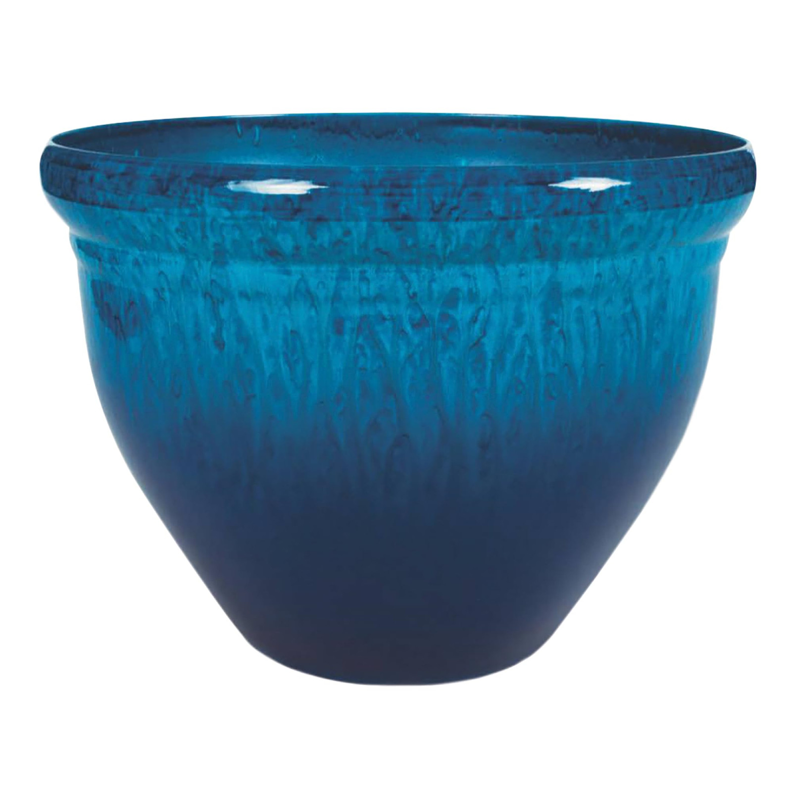 16 Inch Pizzazz Decorative Round Planter - Lightweight Premium Resin Plant Po...