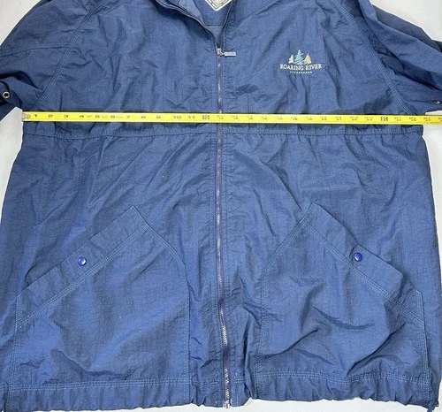 Vintage 90s Gear for Sports Roaring River Hooded Windbreaker Jacket Blue XL image 7