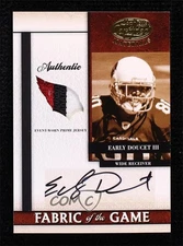 2008 Leaf Certified Materials Rookie Fabric of the Game /5 Early Doucet Auto RC