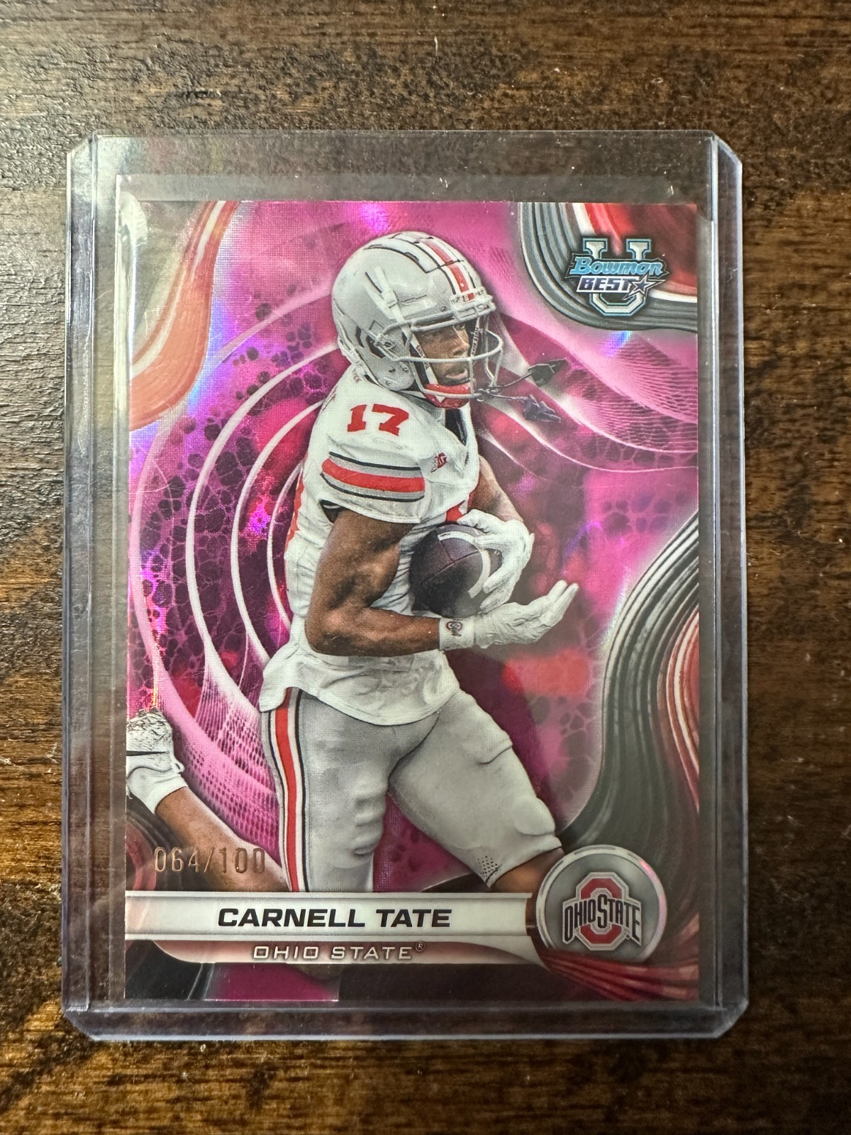 2024 Bowman's Best University Carnell Tate Pink Lava Refractor /100 RC #47