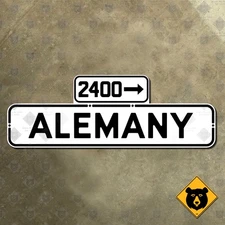 San Francisco California Alemany Boulevard road sign 2400 block 1946 20x7