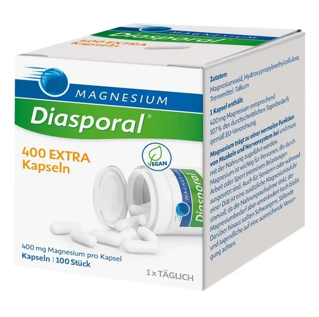Magnesium-Diasporal 400 EXTRA Kapseln, 100 Stk., PZN 10192609 - Bild 1 von 1