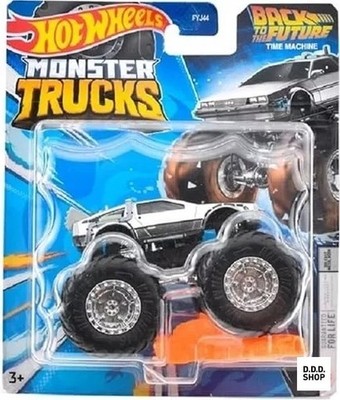Hot Wheels Monster Trucks 1/64 Back to the Future Time Machine Diecast Truck Neu