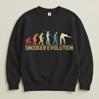 Snooker Evolution Sweatshirt Unisex Rundhals Retro Pool Billard Geschenk Spieler