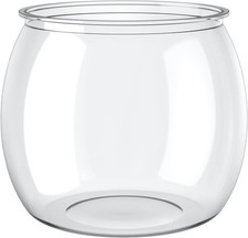 0.5 Gallon Mini Plastic Fish Bowl Unbreakable Small Fishbowl Desktop Aquarium