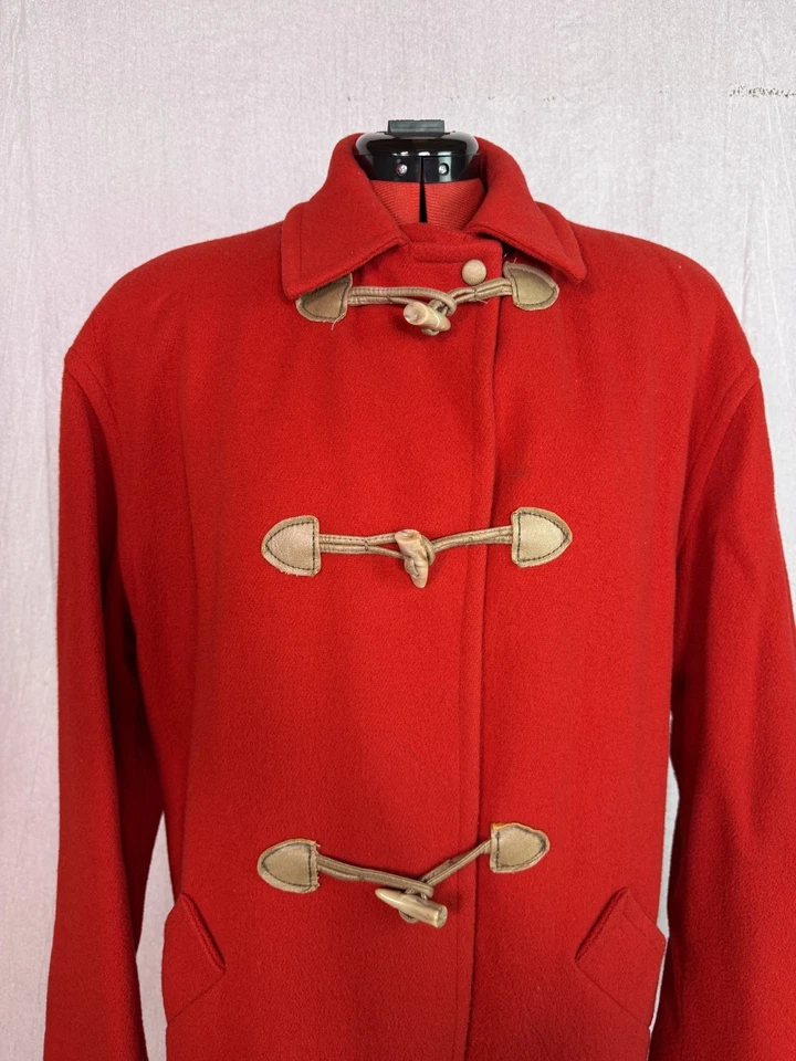 De colección J.G. Abrigo de lana Hook para mujer rojo palanca chaqueta de lona talla 10 rojo retro clásico Foto 3 de 4