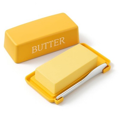 Butter Tray With Cover And Knife Food Grade Plastic Butter Dishes With Lid