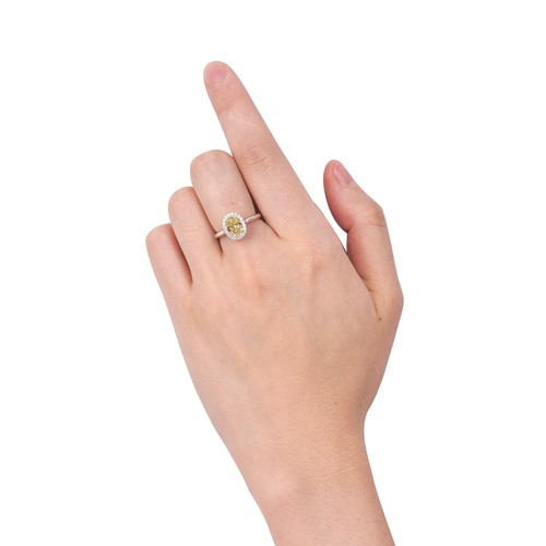 Natural Fancy Yellow Diamond Ring 1.71 Ct Oval Cut VVS2 GIA Certified 18K Gold - Bild 5 von 9