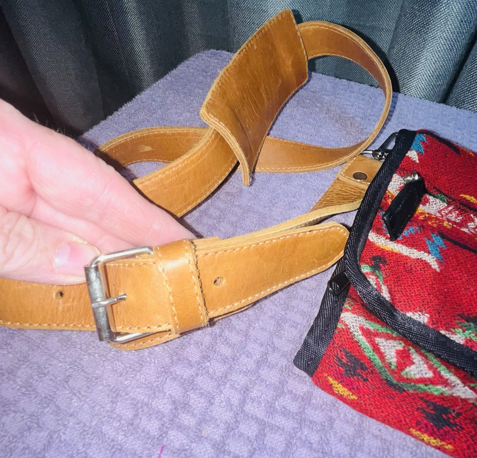 Pendleton Red Aztec Pattern Crossbody Bag Zip & B… - image 5